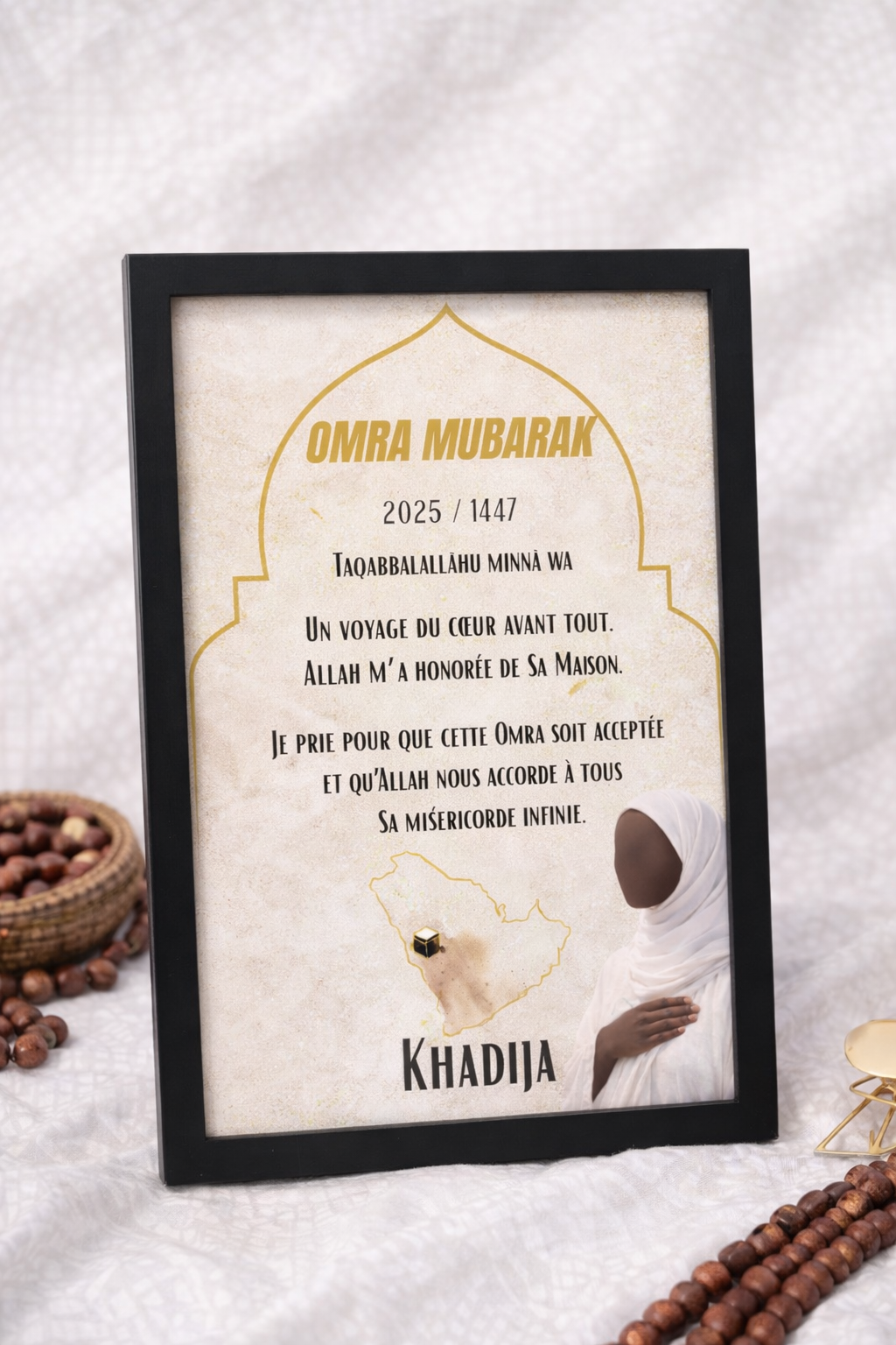 Omra Mubarak personnalisée - cadre et digitale